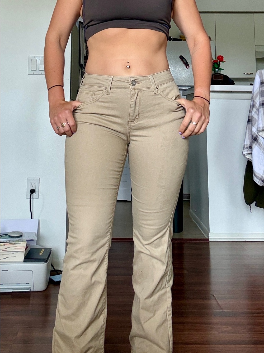 No Boundaries Khaki Boot Cut Pants
